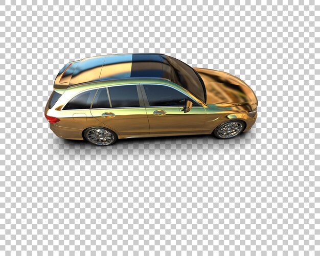 Ilustración de renderización 3D realista de un coche moderno aislado en el fondo