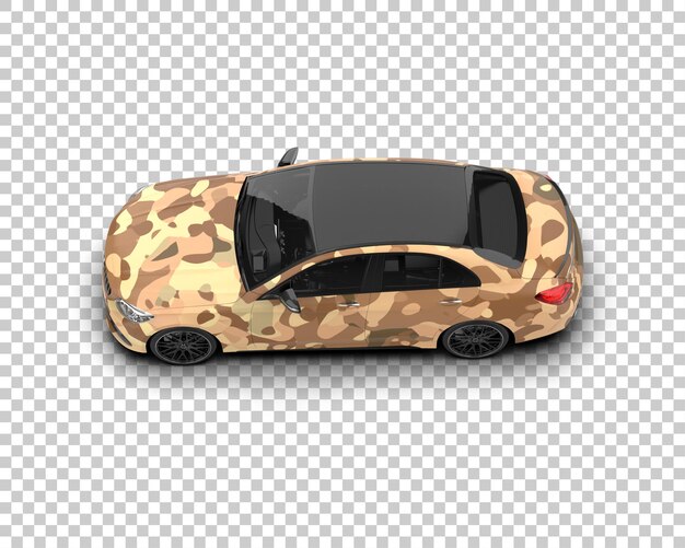 Ilustración de renderización 3D realista de un coche moderno aislado en el fondo