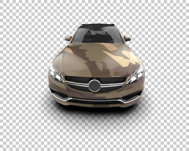 Ilustración de renderización 3D realista de un coche moderno aislado en el fondo