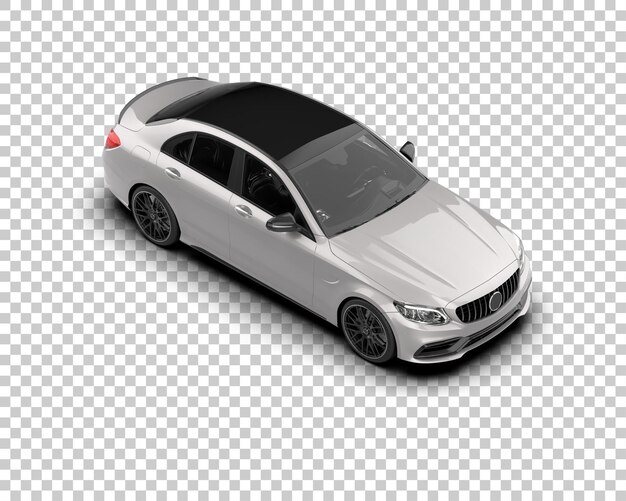 Ilustración de renderización 3D realista de un coche moderno aislado en el fondo
