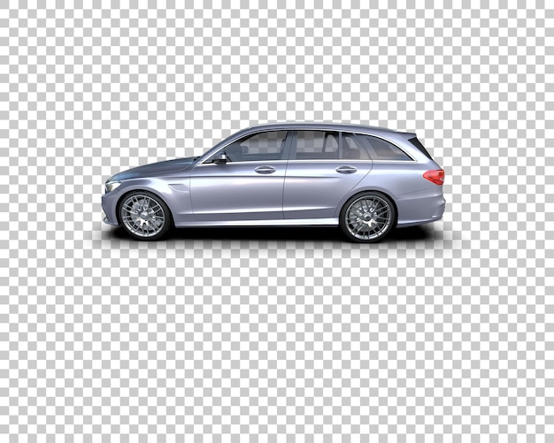Ilustración de renderización 3D realista de un coche moderno aislado en el fondo