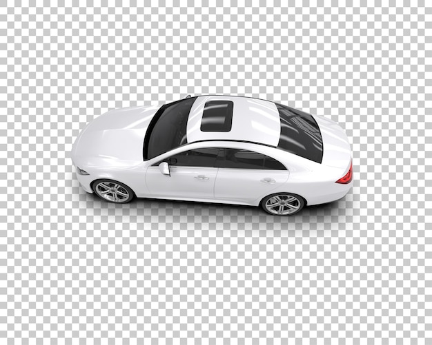 Ilustración de renderización 3D realista de un coche moderno aislado en el fondo