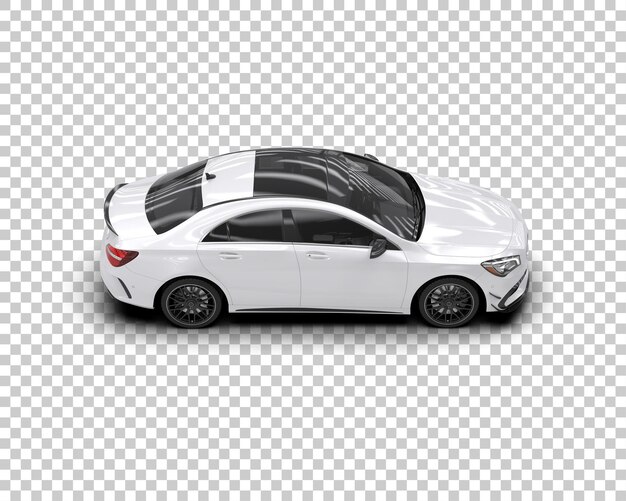Ilustración de renderización 3D realista de un coche moderno aislado en el fondo