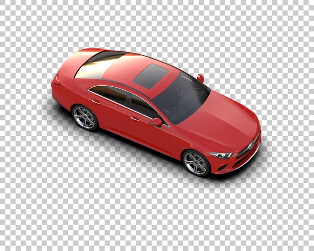 Ilustración de renderización 3D realista de un coche moderno aislado en el fondo