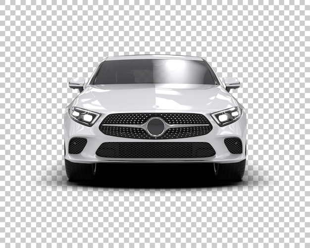 Ilustración de renderización 3D realista de un coche moderno aislado en el fondo