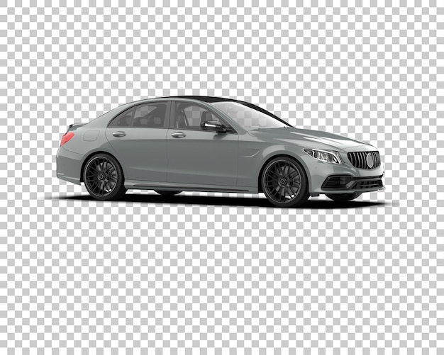 Ilustración de renderización 3D realista de un coche moderno aislado en el fondo