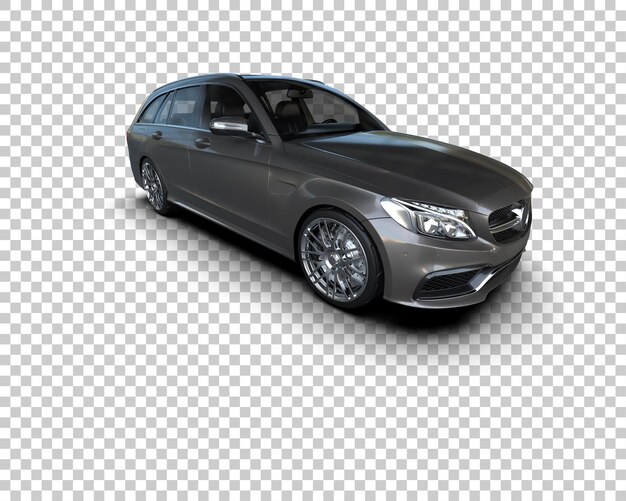 Ilustración de renderización 3D realista de un coche moderno aislado en el fondo