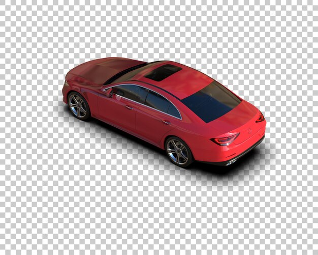 Ilustración de renderización 3D realista de un coche moderno aislado en el fondo