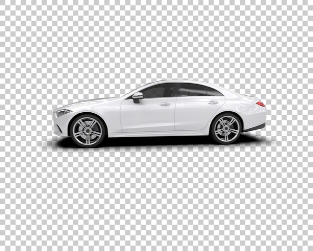Ilustración de renderización 3D realista de un coche moderno aislado en el fondo