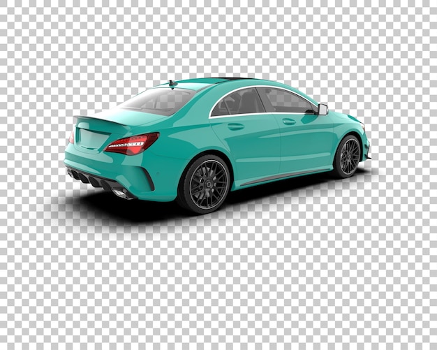 Ilustración de renderización 3D realista de un coche moderno aislado en el fondo