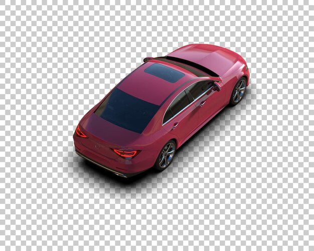 Ilustración de renderización 3D realista de un coche moderno aislado en el fondo
