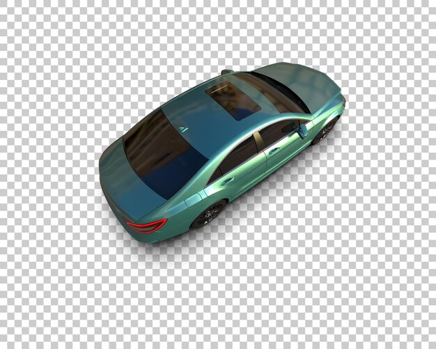 Ilustración de renderización 3D realista de un coche moderno aislado en el fondo