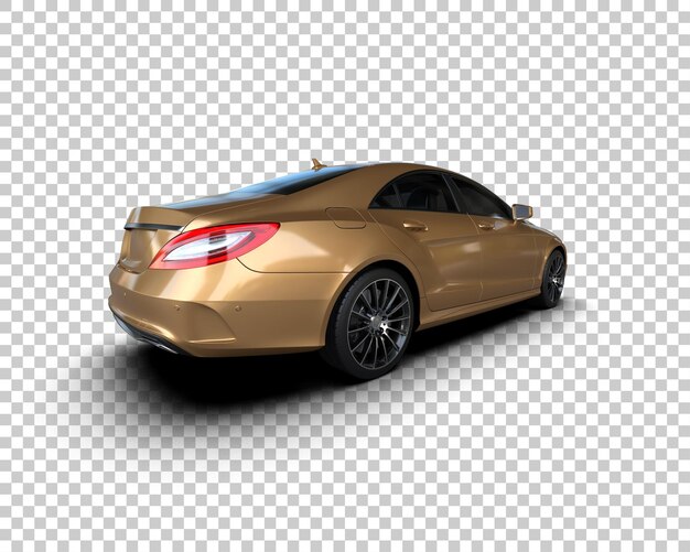 Ilustración de renderización 3D realista de un coche moderno aislado en el fondo