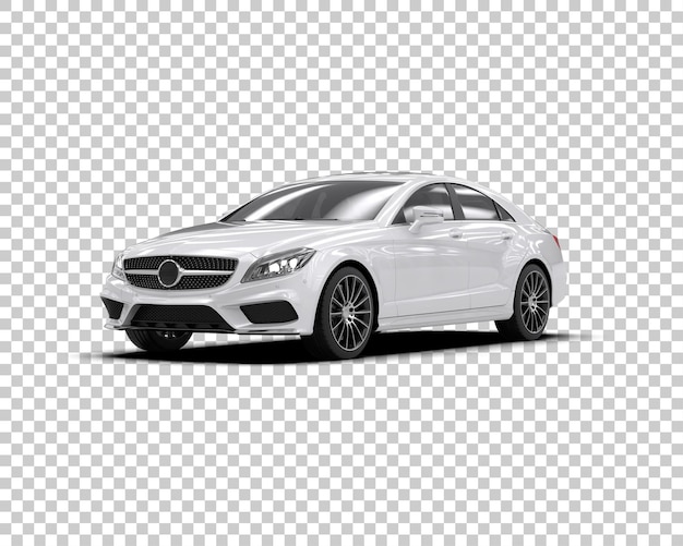 Ilustración de renderización 3D realista de un coche moderno aislado en el fondo