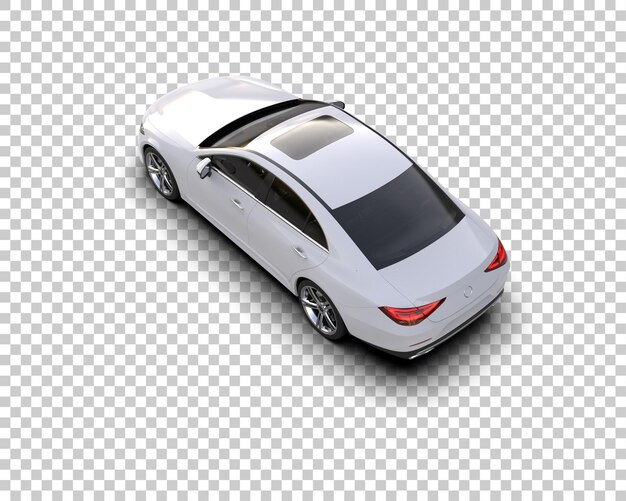 Ilustración de renderización 3D realista de un coche moderno aislado en el fondo