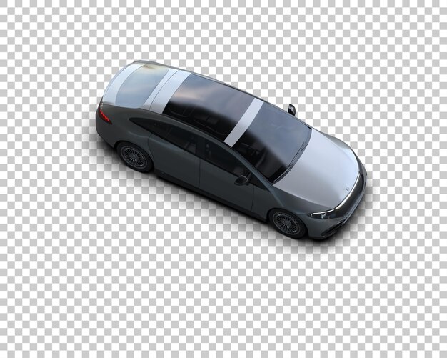 Ilustración de renderización 3D realista de un coche moderno aislado en el fondo