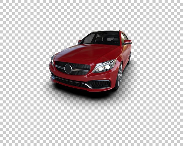 Ilustración de renderización 3D realista de un coche moderno aislado en el fondo
