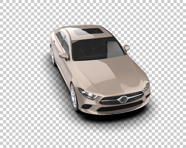 Ilustración de renderización 3D realista de un coche moderno aislado en el fondo