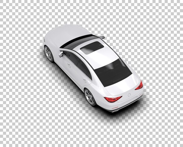 Ilustración de renderización 3D realista de un coche moderno aislado en el fondo