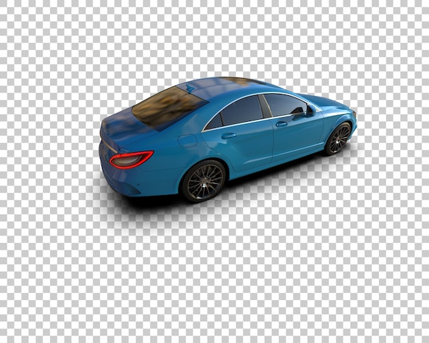 Ilustración de renderización 3D realista de un coche moderno aislado en el fondo
