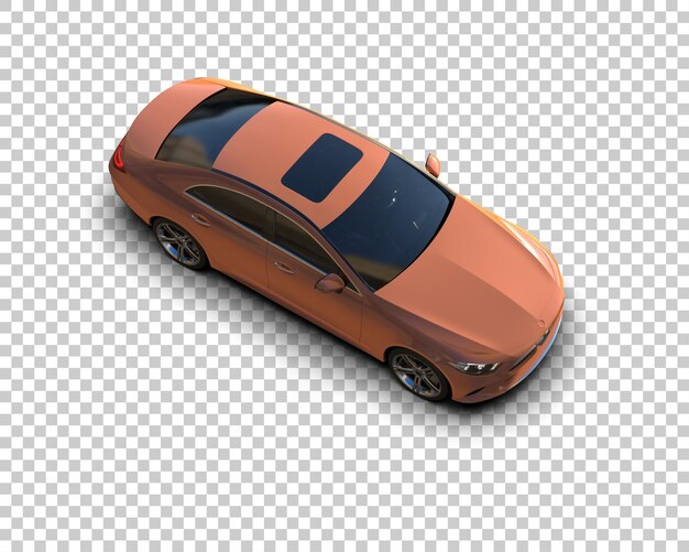 Ilustración de renderización 3D realista de un coche moderno aislado en el fondo