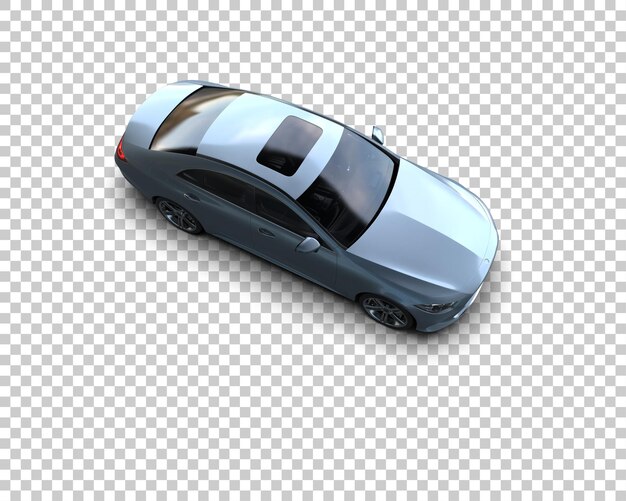 Ilustración de renderización 3D realista de un coche moderno aislado en el fondo