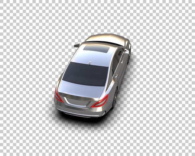 Ilustración de renderización 3D realista de un coche moderno aislado en el fondo