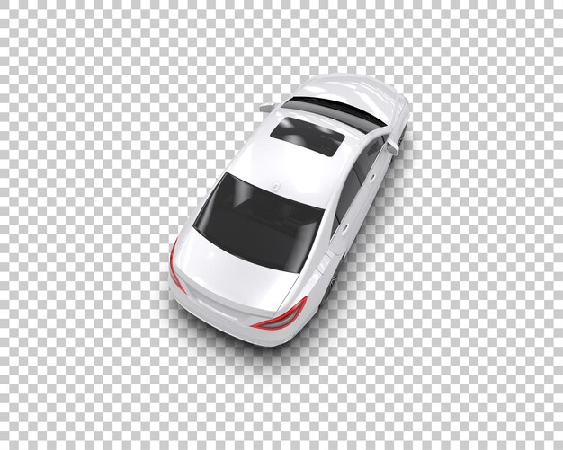 Ilustración de renderización 3D realista de un coche moderno aislado en el fondo