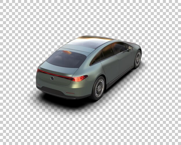 Ilustración de renderización 3D realista de un coche moderno aislado en el fondo