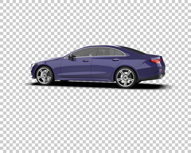 Ilustración de renderización 3D realista de un coche moderno aislado en el fondo