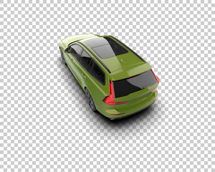 PSD ilustración de renderización 3d realista de un coche moderno aislado en el fondo