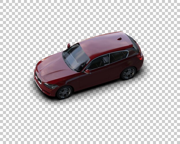Ilustración de renderización 3D realista de un coche moderno aislado en el fondo