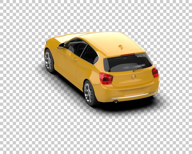Ilustración de renderización 3D realista de un coche moderno aislado en el fondo