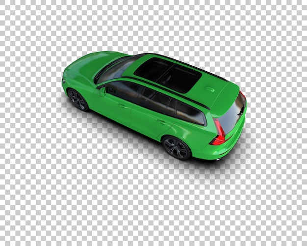 Ilustración de renderización 3D realista de un coche moderno aislado en el fondo