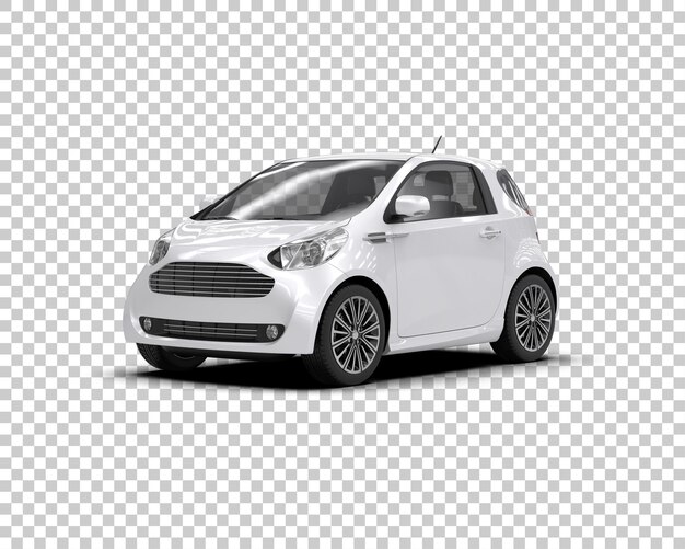 Ilustración de renderización 3D realista de un coche moderno aislado en el fondo