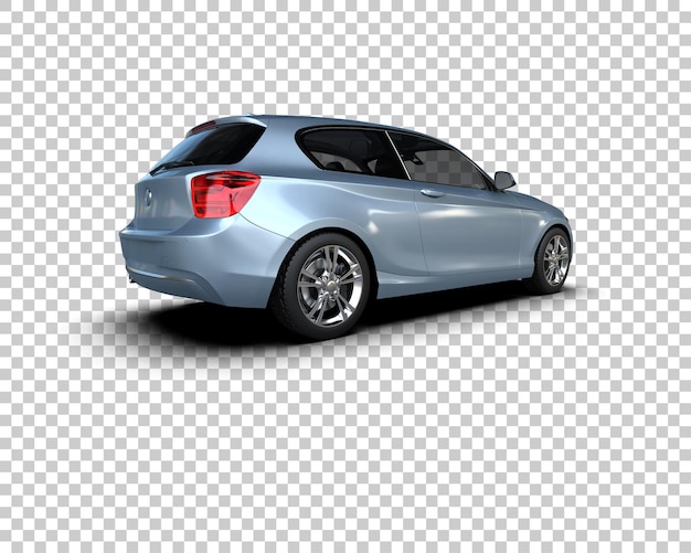 Ilustración de renderización 3D realista de un coche moderno aislado en el fondo
