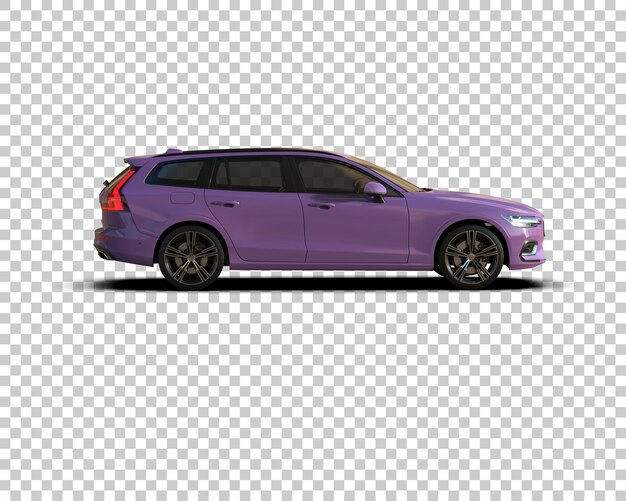 Ilustración de renderización 3D realista de un coche moderno aislado en el fondo