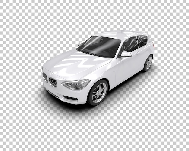 Ilustración de renderización 3D realista de un coche moderno aislado en el fondo