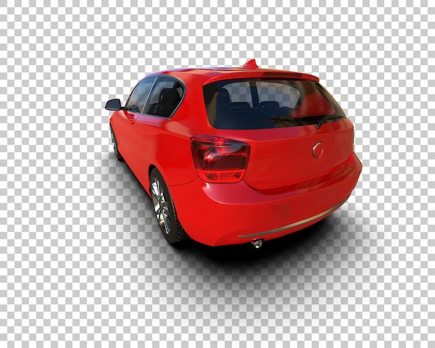 Ilustración de renderización 3D realista de un coche moderno aislado en el fondo