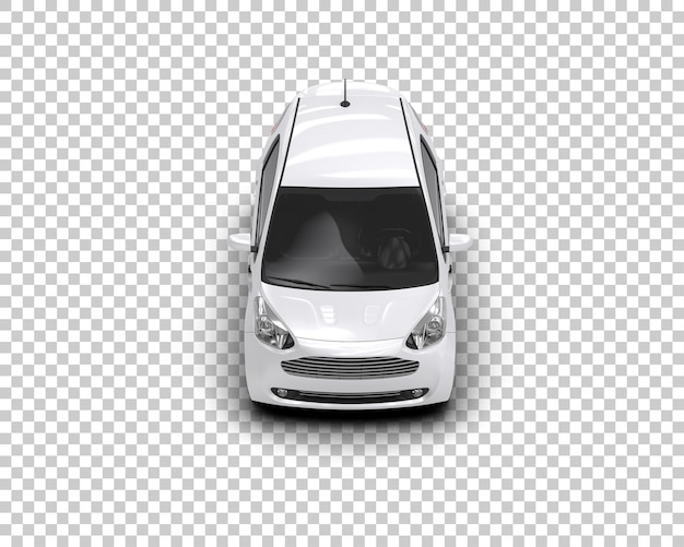 Ilustración de renderización 3D realista de un coche moderno aislado en el fondo