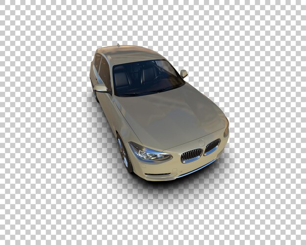 Ilustración de renderización 3D realista de un coche moderno aislado en el fondo
