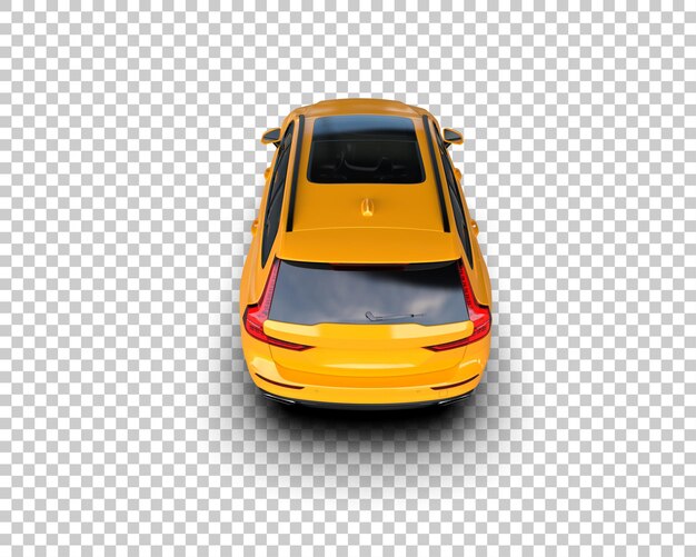 Ilustración de renderización 3D realista de un coche moderno aislado en el fondo