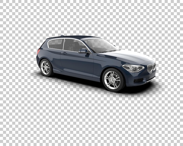 Ilustración de renderización 3D realista de un coche moderno aislado en el fondo
