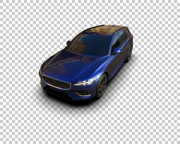 Ilustración de renderización 3D realista de un coche moderno aislado en el fondo
