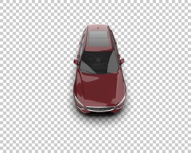 Ilustración de renderización 3D realista de un coche moderno aislado en el fondo