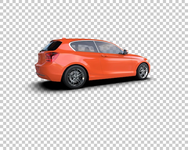 Ilustración de renderización 3D realista de un coche moderno aislado en el fondo