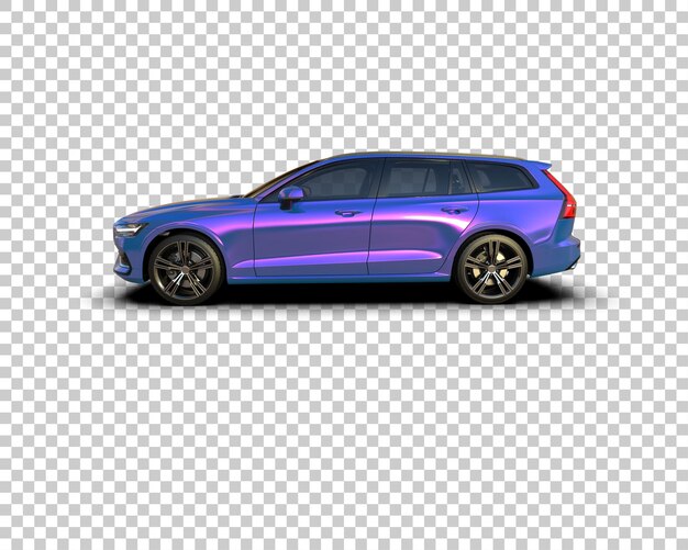 Ilustración de renderización 3D realista de un coche moderno aislado en el fondo
