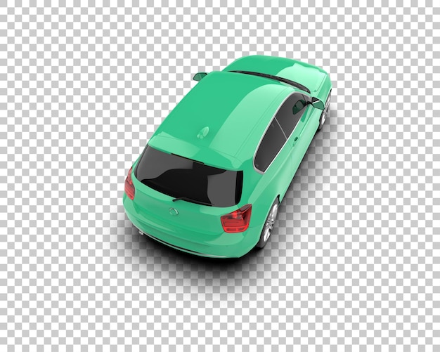 Ilustración de renderización 3D realista de un coche moderno aislado en el fondo