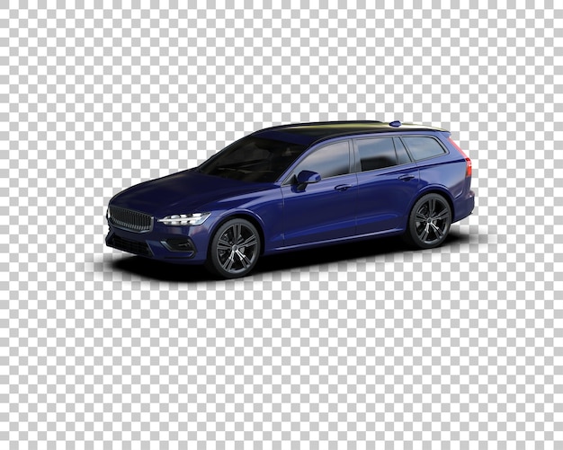 Ilustración de renderización 3D realista de un coche moderno aislado en el fondo
