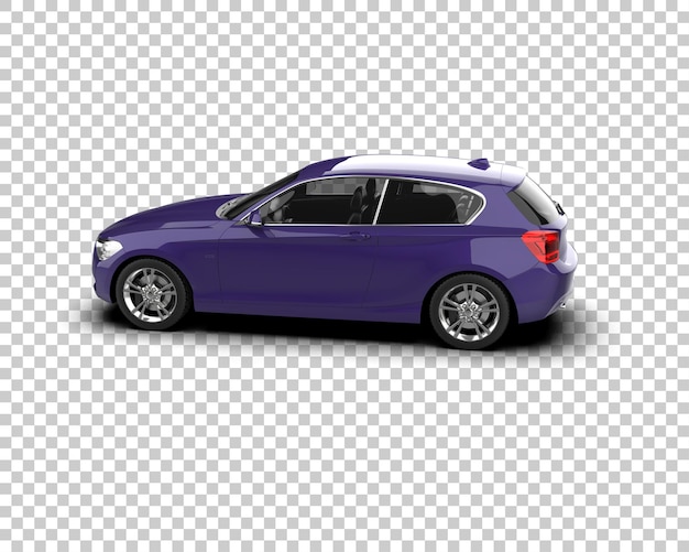 Ilustración de renderización 3D realista de un coche moderno aislado en el fondo